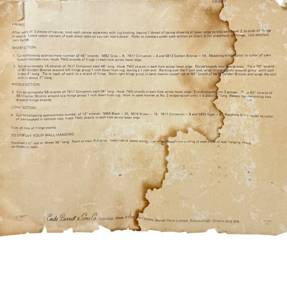 Bernat Eclipse Hi-Lo Latch Hook Kit 24" x 40" Wall Hanging Craft 1977 - Picture 15 of 16